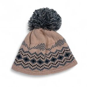 Timberland Beanie Cozy Pink and Gray Knit Pom-Pom